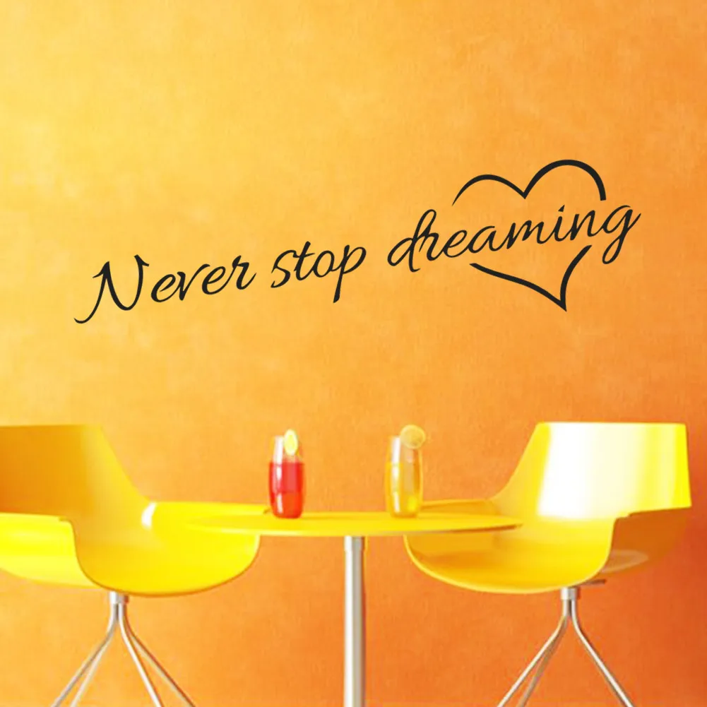 Виниловая стена этикета стены с надписью never stop dreaming Наклейка Настенная Слова