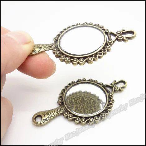 10 шт. винтажные зеркальные шармы рамка кулон античная бронза подходят браслеты
