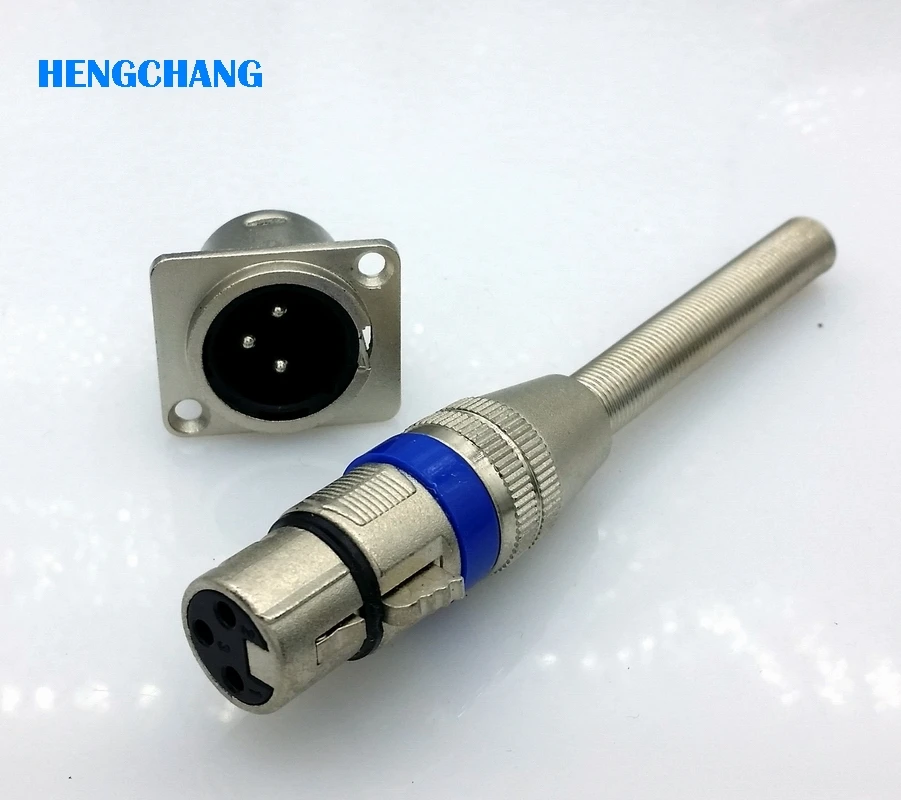 

blue 3Pin XLR FeMale connector with spring protect Microphone connector Adapter with socket 3pins XLR connector for microphone