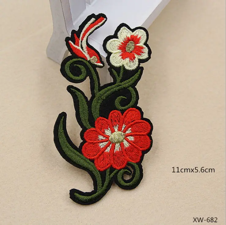 New arrival 10 pcs Flowers Embroidered patches iron on Jeans coat tshirt bag shoe hat Motif emblem accessory diy | Дом и сад