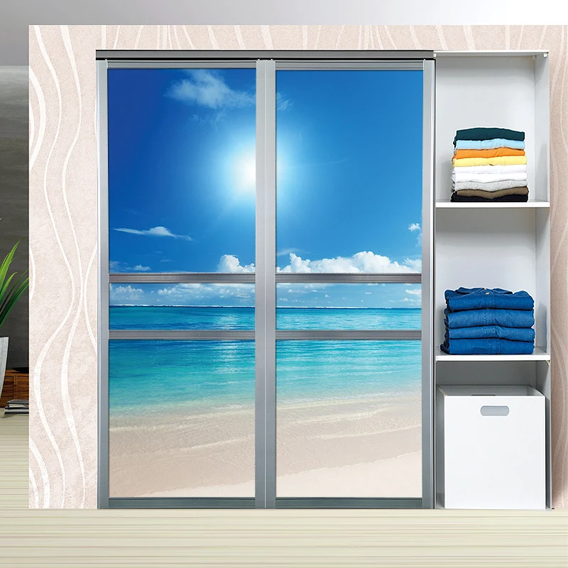 

Sea glass window paper privacy glass film window frosted stickers wardrobe cabinet renovation bathroom
