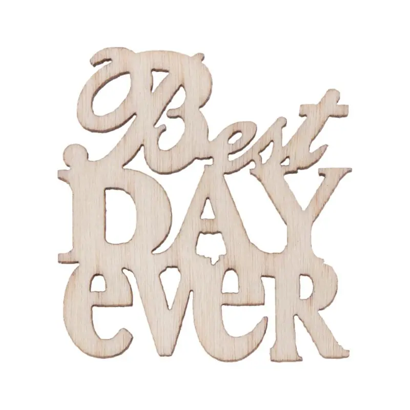 Деревянный стол Best Day Ever конфетти рассеивание винтажный деревенский декор для