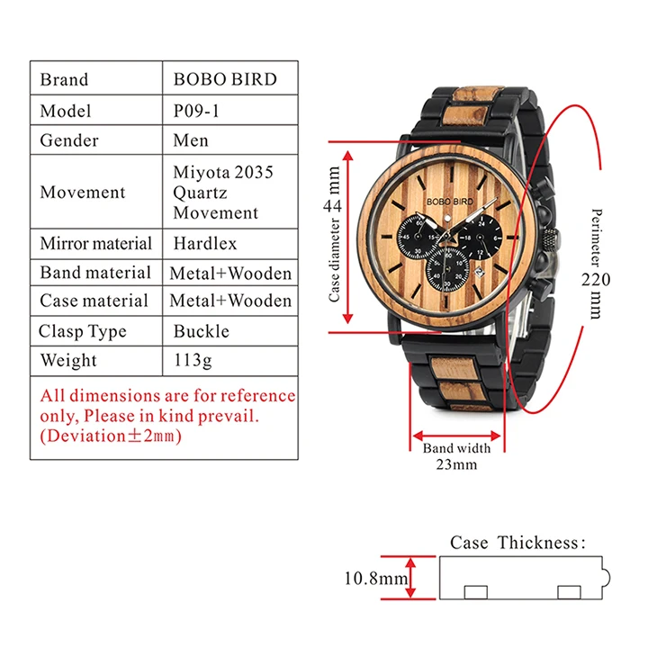 BOBO BIRD деревянные часы для мужчин Секундомер Хронограф relojes hombre Показать дату деревянные кварцевые наручные часы Мужские часы в подарочной коробке