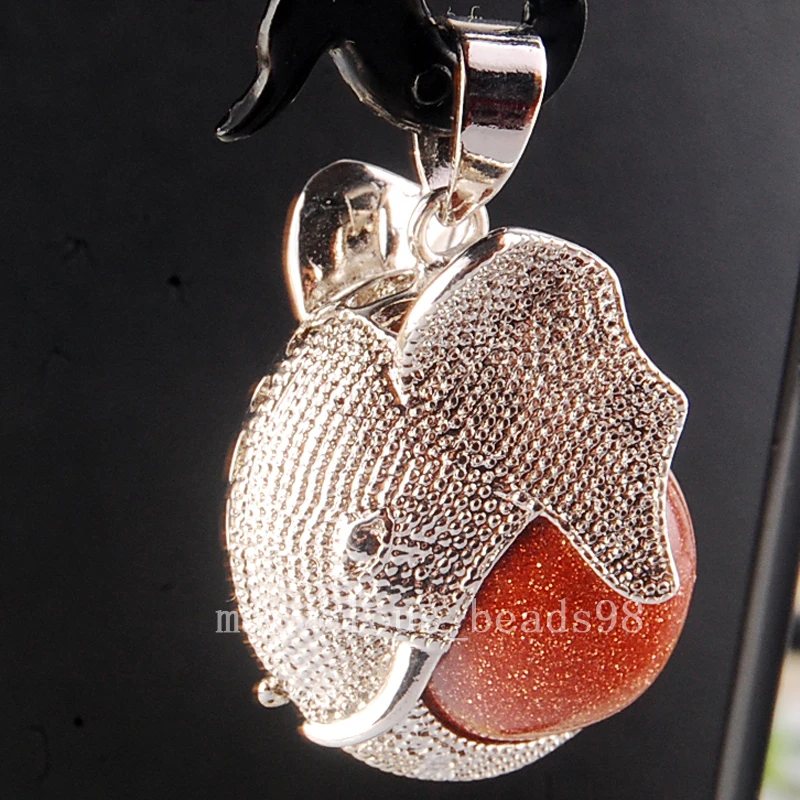 Бесплатная доставка красивые ювелирные изделия 18x20 мм Золотой Камень Слон