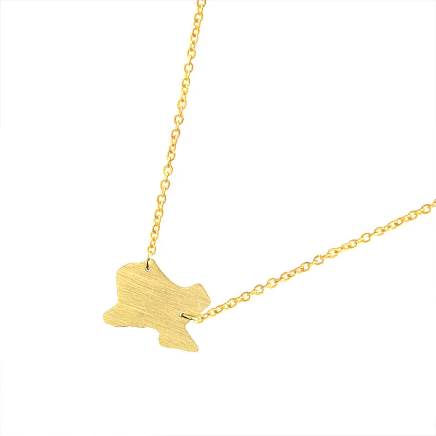 USA Map Texas Shape Pendants &amp Necklaces For Women Vintage Jewelry Stainless Steel Charm Chain Bijoux Femme Collier Bff Gifts | Украшения