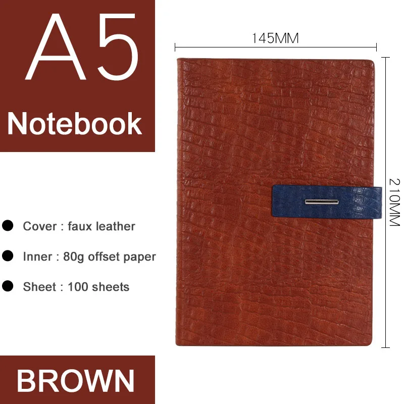 brown Винтажный кожаный блокнот, подарок А5, твердая обложка, Filofax Journal, блокнот-планировщик, дневник, ретро органайзер, стационарный набор - Цвет: brown