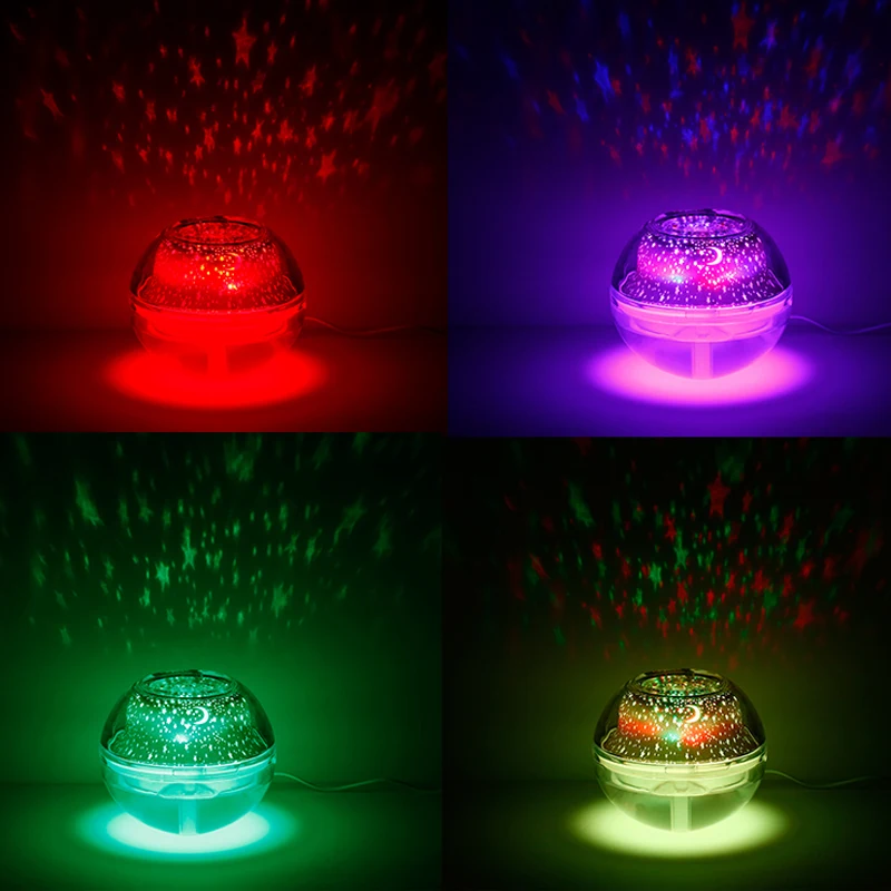 500ml USB Crystal Night Light Projection Humidifier Ultrasonic Aroma Air Diffuser Purifier Atomizer diffuser difusor de aroma | Бытовая