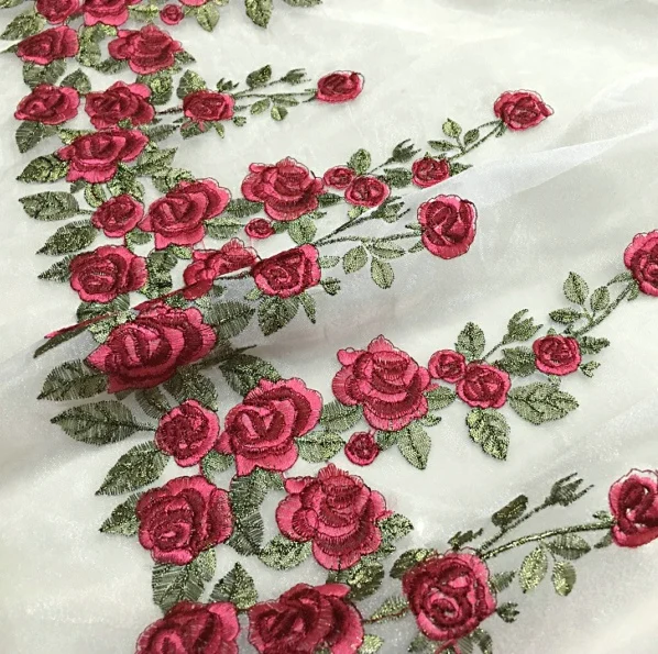 Изысканная органза жаккардовая вышивка Многоцветный ткани DIY аксессуары для
