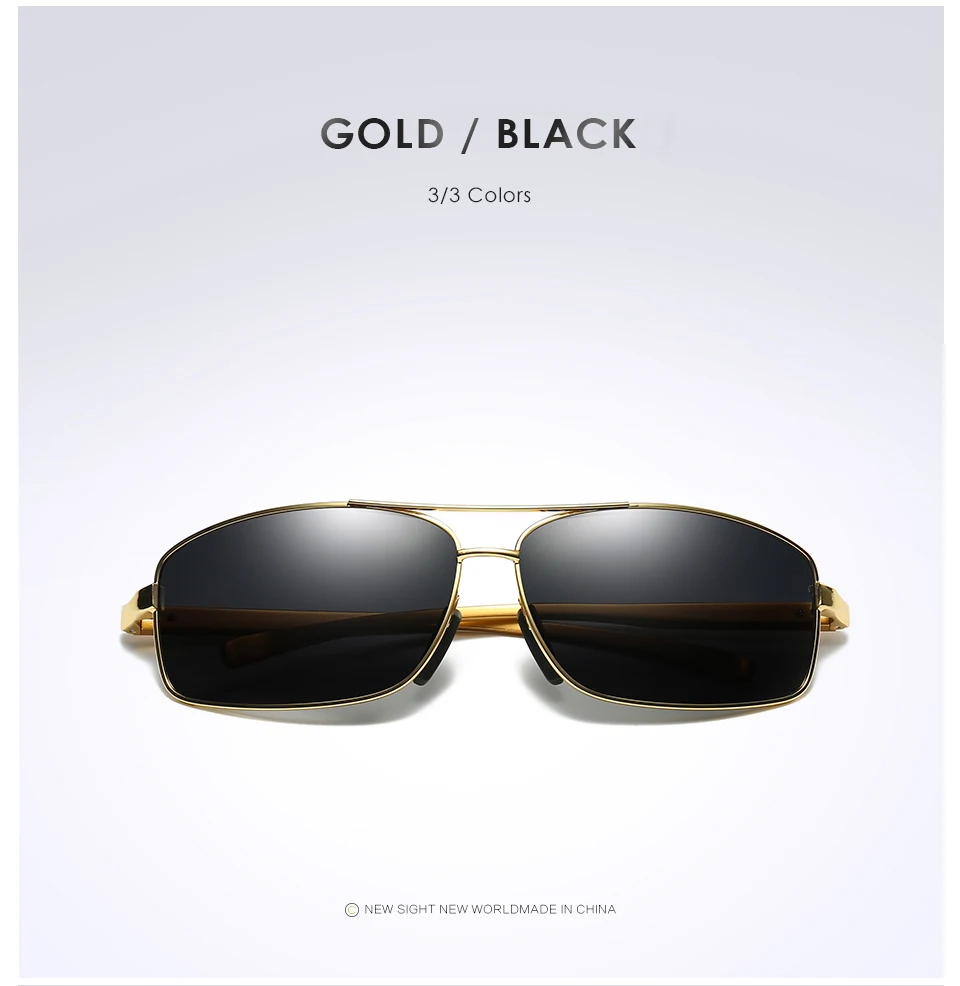 AORON Мужские поляризационные солнцезащитные очки, мужские классические прямоугольные солнцезащитные очки, оправа из алюминиево-магниевого сплава, UV400 очки