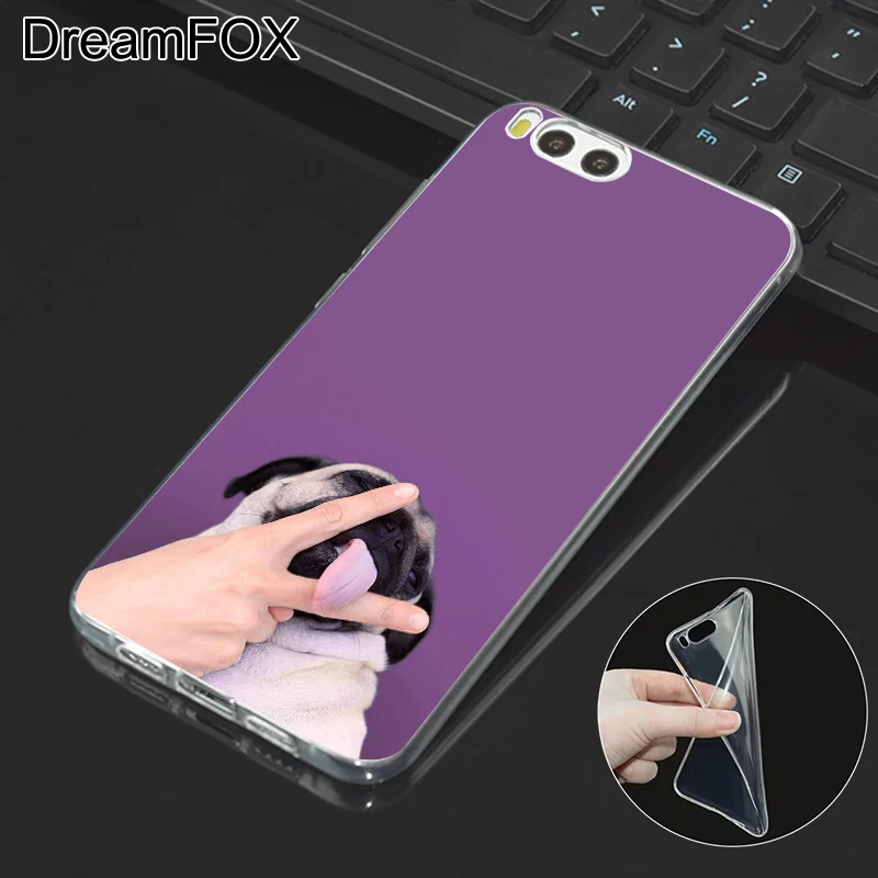 DREAMFOX M442 милая собака мопс Мягкий ТПУ силиконовый чехол для Xiaomi Mi Note 2 3 4 5 6 8 SE M5 4C 4S 5C
