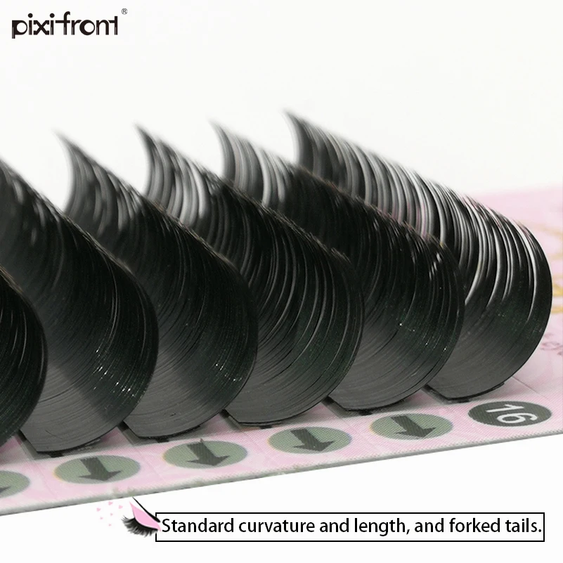 16 рядов наконечников для наращивания матовых плоских ресниц шелковые плоские