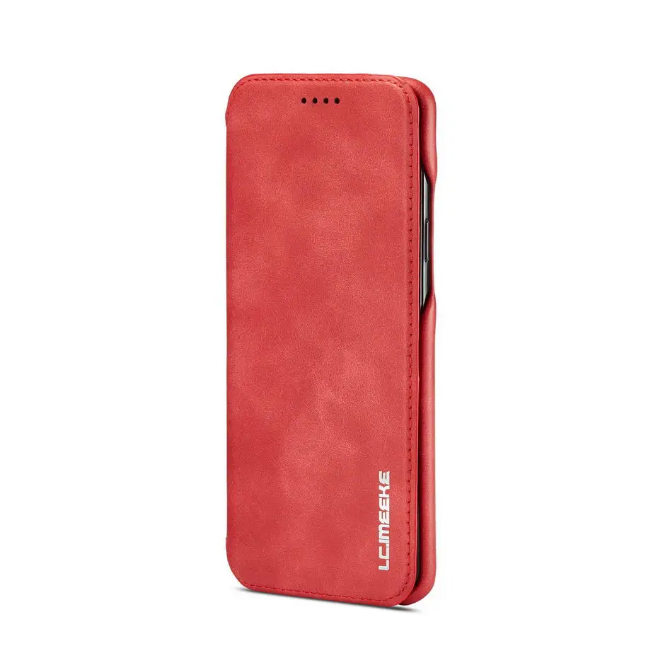 Red Роскошный флип-чехол для samsung galaxy S8 S7 S9 Plus Edge чехол из натуральной кожи кошелек Бизнес винтажный Чехол-книжка - Цвет: Red