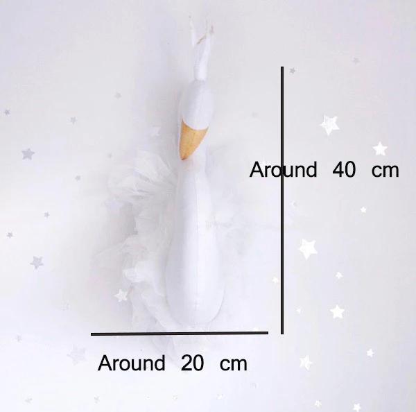 White swan Скандинавский единорог, мягкие игрушки, детский Декор для стен, кролик, слон, 3D голова животного, украшение на стену для детской комнаты, детский Декор на стену - Цвет: White swan