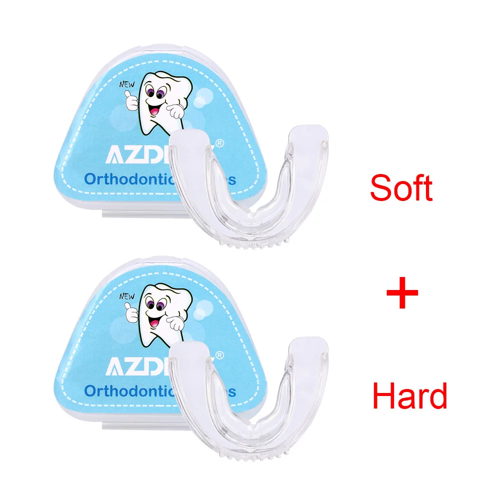 soft and hard AZDENT силиконовый зубной лоток Стоматологические Ортодонтические брекеты мягкий жесткий прибор выравнивание зубов тренажер ретейнер для зубов Защита рта - Цвет: soft and hard