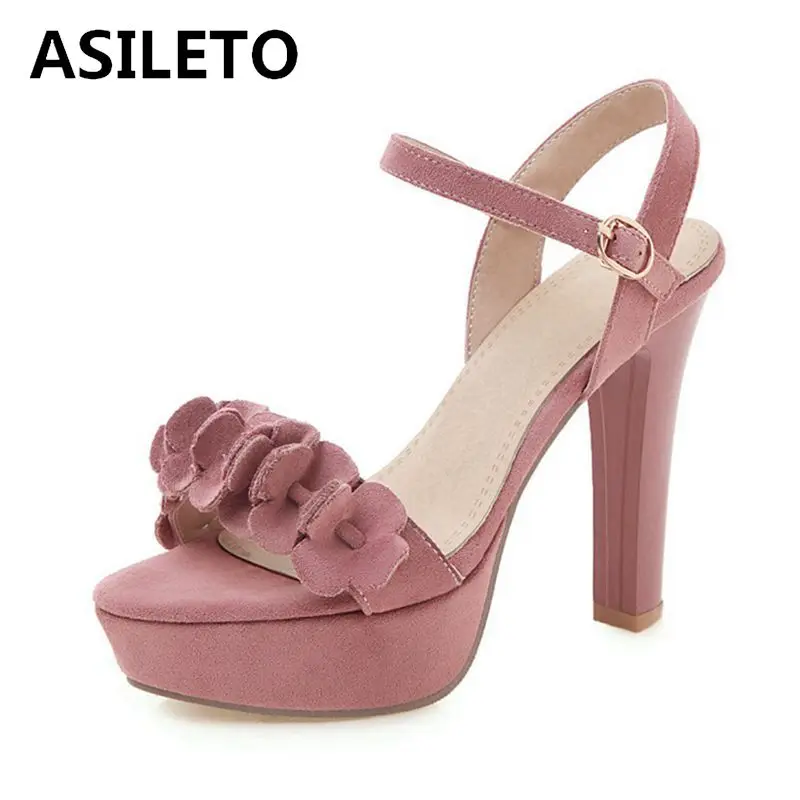ASILETO extreme high heel sandals women platform gladiator strappy sandalia flower open toe flock summer shoes fetish sapato|Боссоножки и