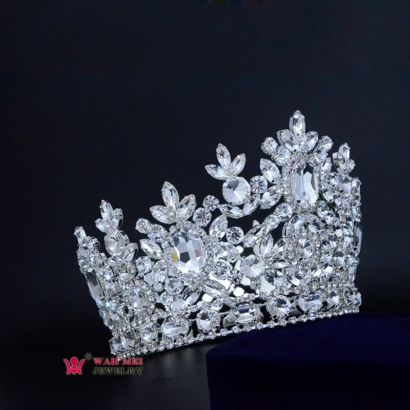 Роскошные Стразы тиары короны для торжеств Полный Круглый Hairwear модные ювелирные аксессуары для волос для красоты женщин Mo260