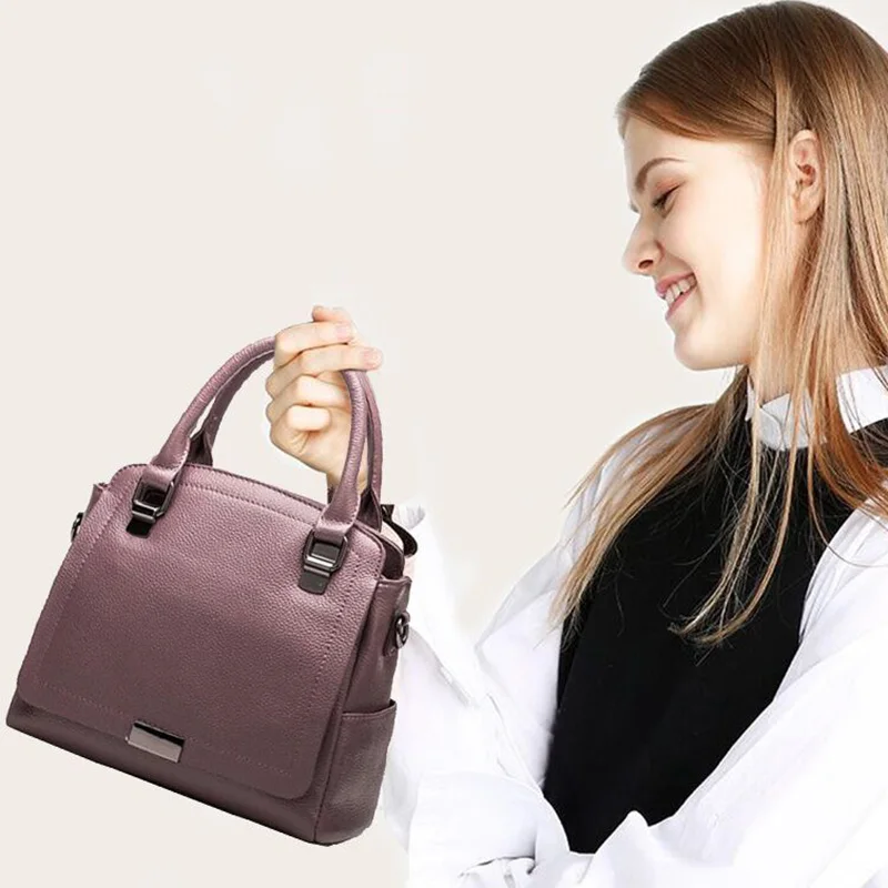 Женская сумка Zency из 100% натуральной кожи модный тоут Дамский кошелек на плечо
