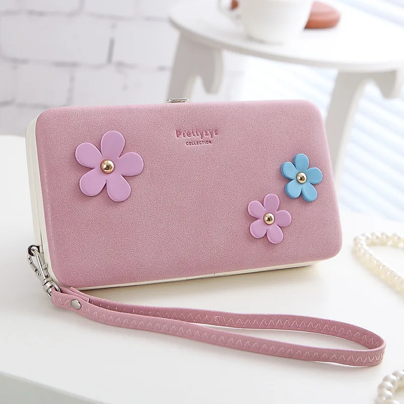 Женские бумажники Prettyzys с чехлом для телефона длинные через плечо сотового