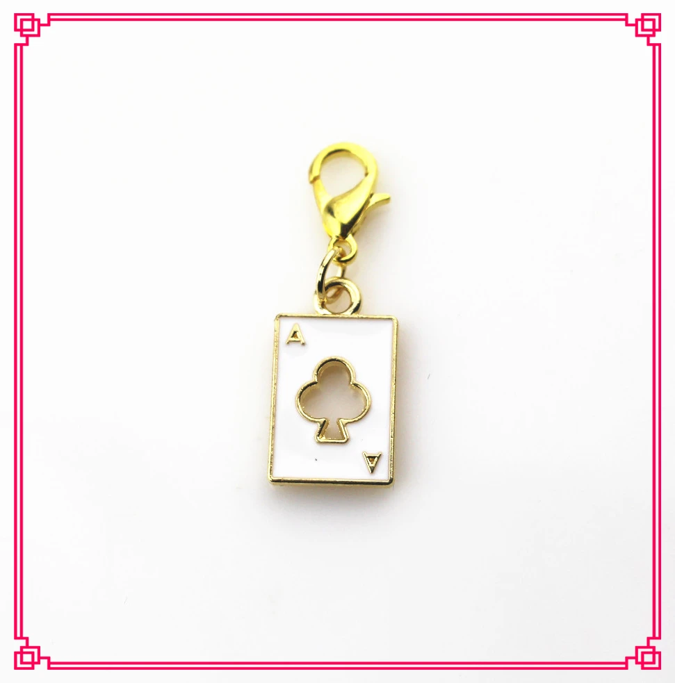 

Hot selling 20pcs/lot play cards A dangle charms with lobster clasp charms for pendant/bracelet accessories diy jewelry