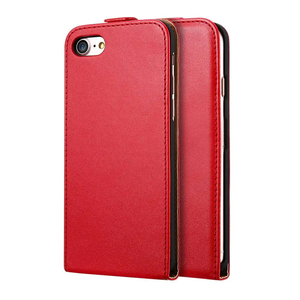KISSCASE Ретро Вертикальный кожаный для iPhone 6 6s 7 Plus 5S SE крышка Бизнес CasesFor samsung Galaxy S4 мини S7 s6 край S8 плюс - Цвет: Red