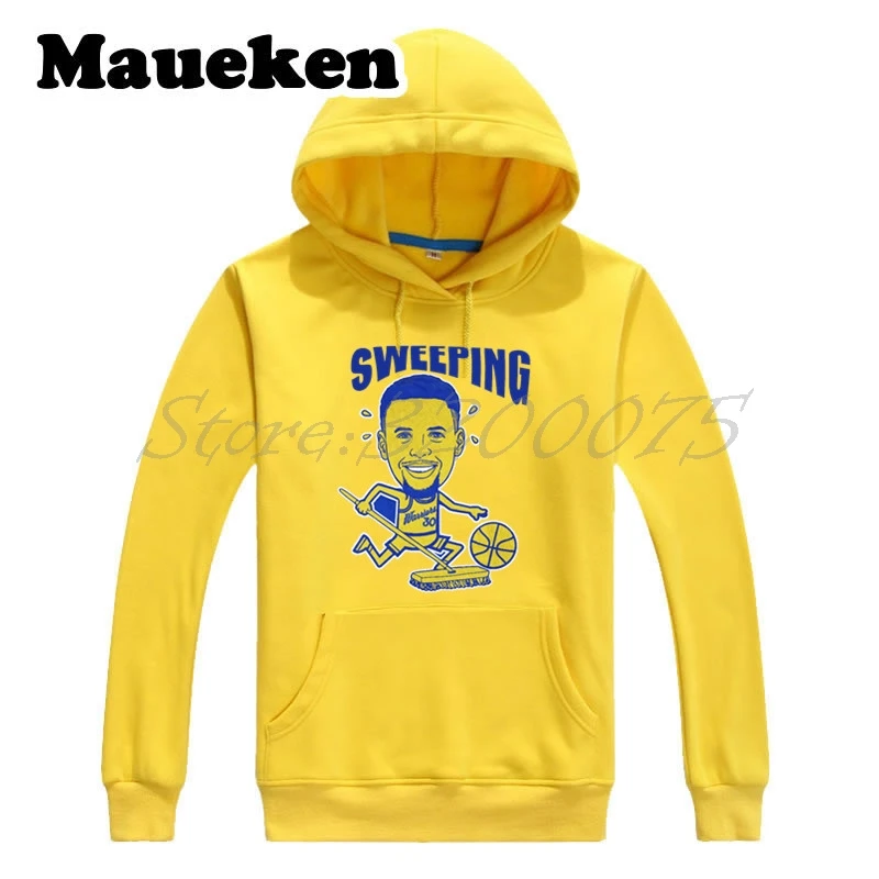 Мужские толстовки с капюшоном Stephen Curry 30 теплые золотистого цвета W17112621|men
