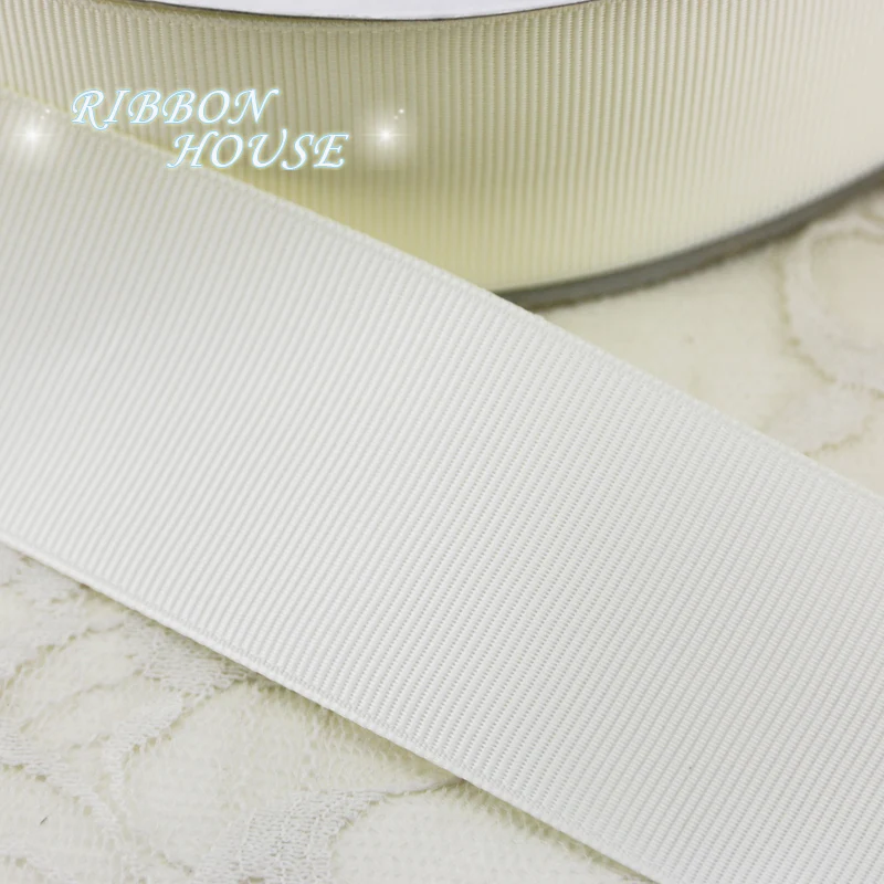 (10 м/лот) 40 мм кремовая белая Grosgrain лента оптовая продажа подарочная упаковка