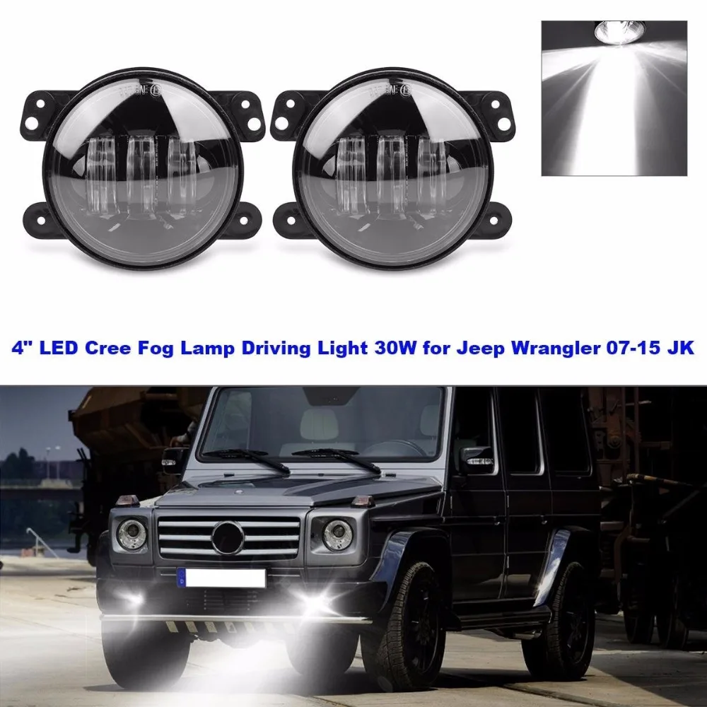 2 шт. 4 дюймовые светодиодные противотуманные фары для Jeep Wrangler JK TJ LJ Трактор Лодка
