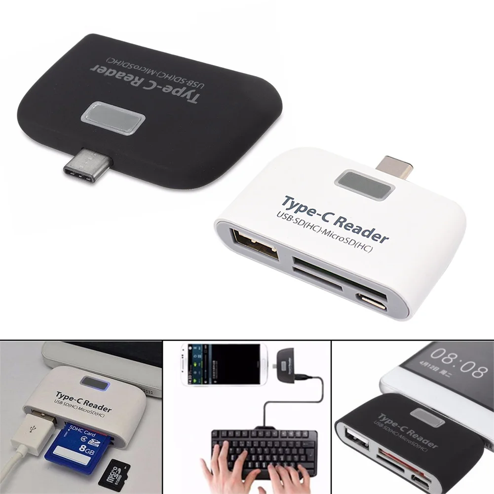 4 в 1 USB Type-C кардридер OTG TF Micro SD карты адаптер Зарядка для Macbook Phone Tablet XR649 |