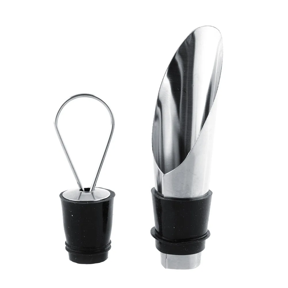 Stainless Steel Vacuum Pump Wine Bottle Stopper Funnel Pourer Decanter | Дом и сад