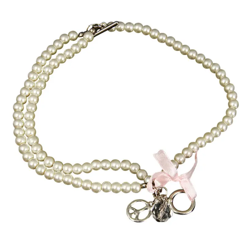 Изысканно жемчужный браслет ленты лук свадебные мульти цепи свадебный подарок