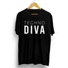 Футболка техническая одежда Diva футболка размера плюс, футболки топы, креативные Diva техническая Готический музыка принтовые тройники, женские модные XS-3XL