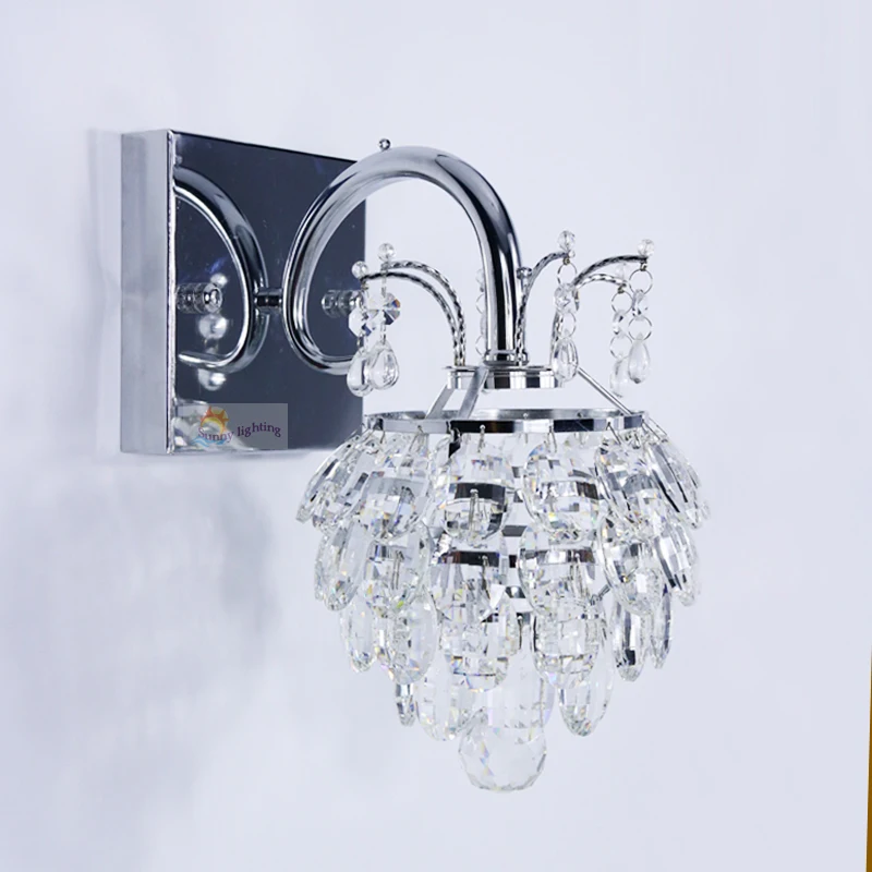 1 шт. светодиодный светильник с кристаллами для прикроватной тумбочки настенный