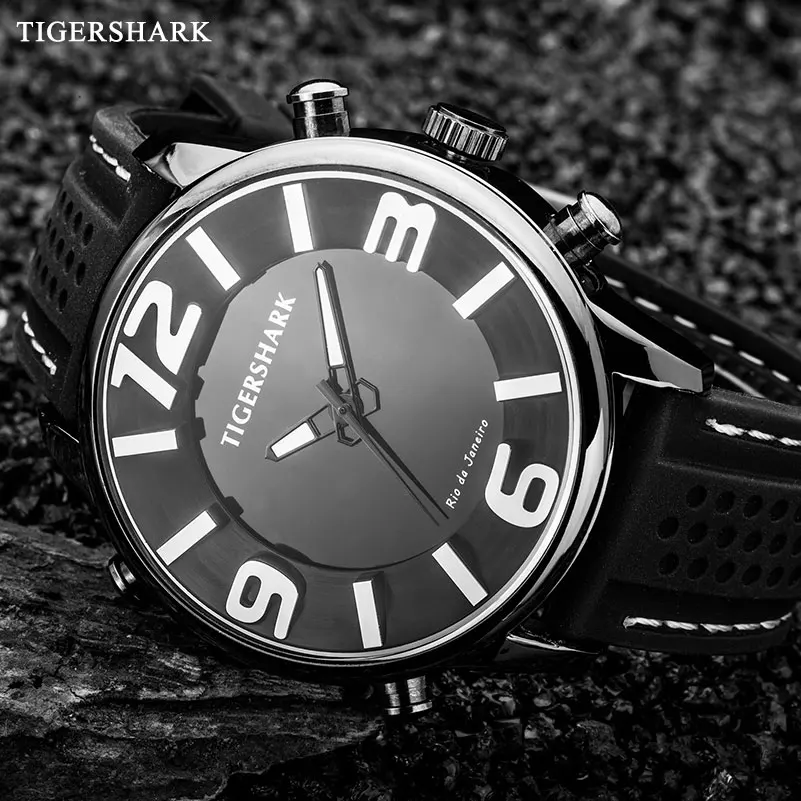 Tigershark мужская спортивные часы мужчины двойной дисплей аналоговый цифровые