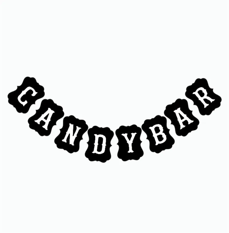 Конфетный бар крафт-бумага картон баннерная гирлянда винтажный реквизит для