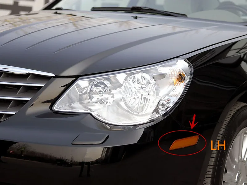 Cafoucs для Chrysler Sebring передний бампер поворотник отражатель лампы декоративные огни желтый боковой светильник