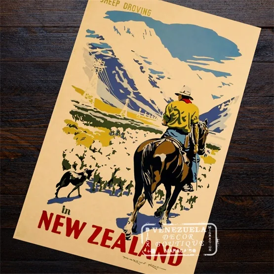 Золотой Colossal кальмар Рыбалка Новая Зеландия NZ пейзаж путешествия ретро, ВИНТАЖНЫЙ ПЛАКАТ холст живопись DIY Декор стен домашний бар Плакаты Декор - Цвет: Золотой