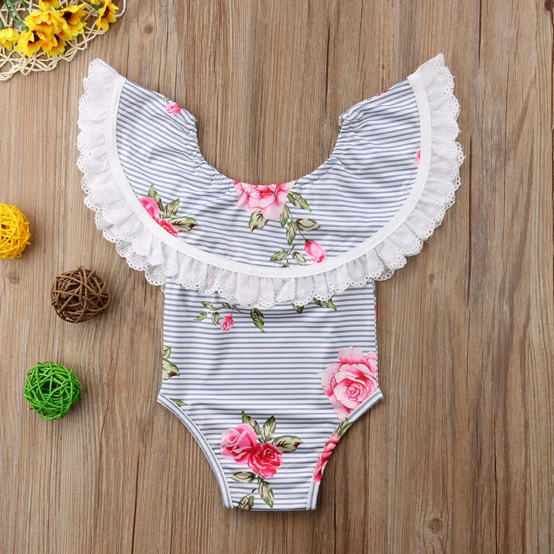2018 Новый брендовый Летний комбинезон для маленьких девочек 0-24 месяцев кружевной