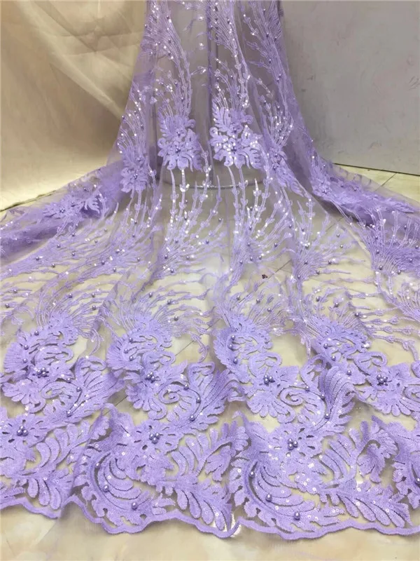 Нигерийские сеточные кружевные тканевые бусины с блестками стандартная