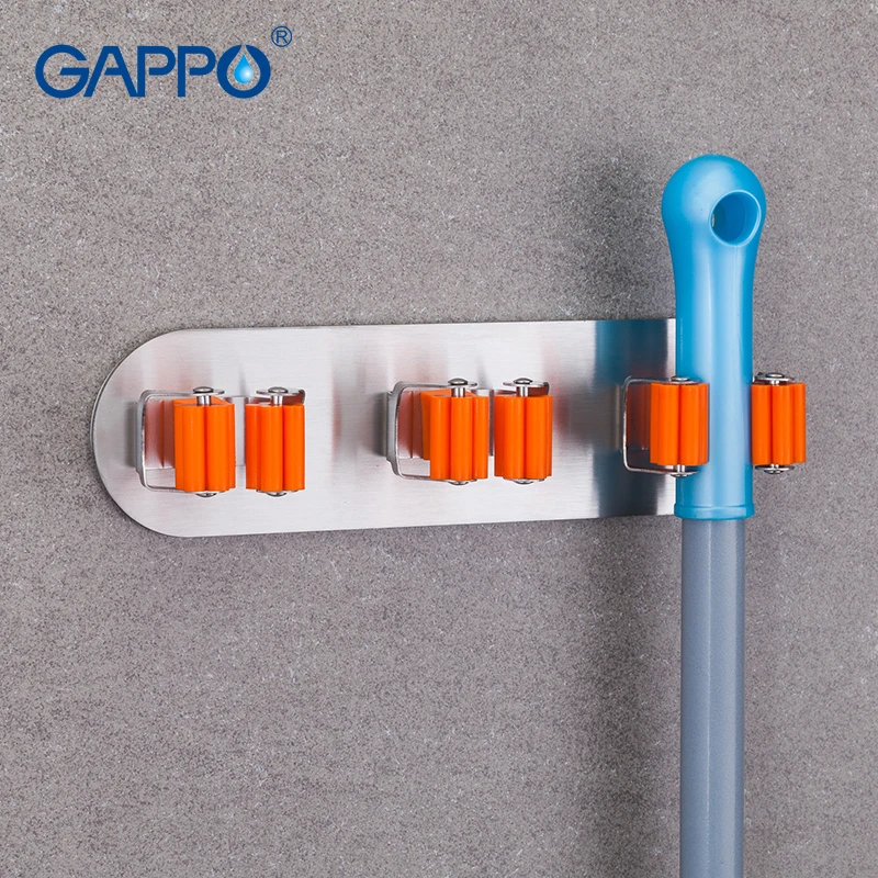 

GAPPO Крючки Держатель для швабры из нержавеющей стали держатель для швабры Органайзер Щетка метла вешалка для хранения стойка для кухни ванн...