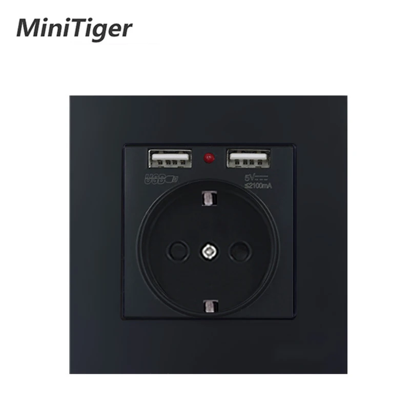 Minitiger EU/французский стандартный ПК Панель лучший двойной USB порт 2.1A настенное