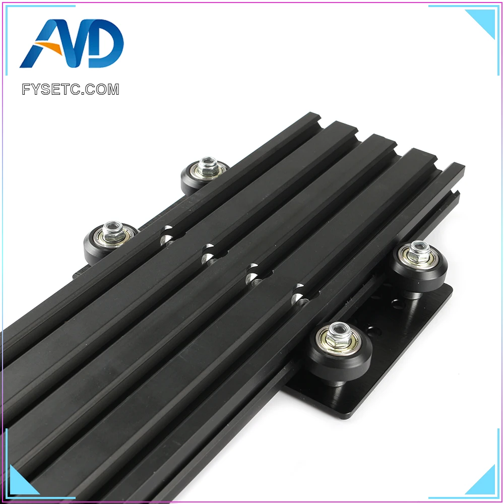 Aluminium V-Slot Gantry Plate 20 - 80mm With 4pcs Black/Transparent Solid V Wheel Kit For Openbuilds CNC Machine Part | Компьютеры и