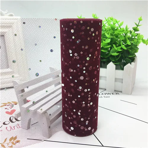 18-wine 15 см(9,2 м/рулон) тюль рулон ткани блестки Свадьба Сад Вечеринка юбка-пачка стол стул DIY украшения детский душ - Цвет: 18-wine