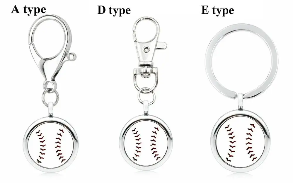 KM231 baseball Милые животные собака кошка Медведь лапа серебро эфирное масло диффузор брелок DIY шары герой 25 мм медальон с ароматом брелок подходит для домашних животных ошейник - Цвет: KM231 baseball