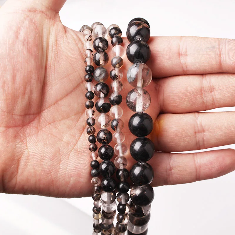 CAMDOE DANLEN Black Watermelon Artificial Crystal Round Loose Beads 4 6 8 10 12 MM Fit Diy For Jewelry Making Accessory | Украшения и