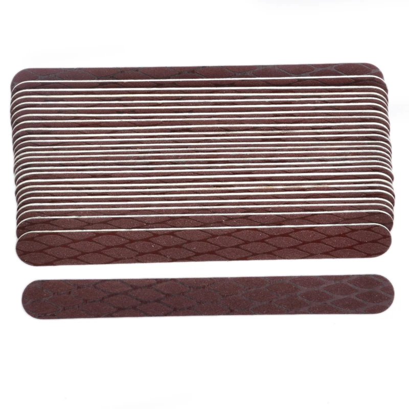

100pcs/lot Brown Wooden Nail File Blocks Professional Nail Sanding Buffing Strips Double-sided Sandpaper Manicure Tools