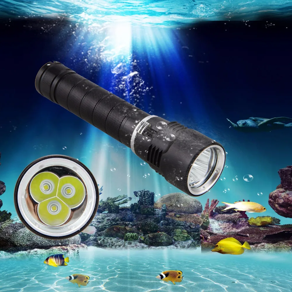 VASTFIRE Scuba LED Diving Flashlight Underwater 10000LM 3x XM-L T6 Tactical Lanterna Torch+26650 Battery+Charger | Лампы и освещение