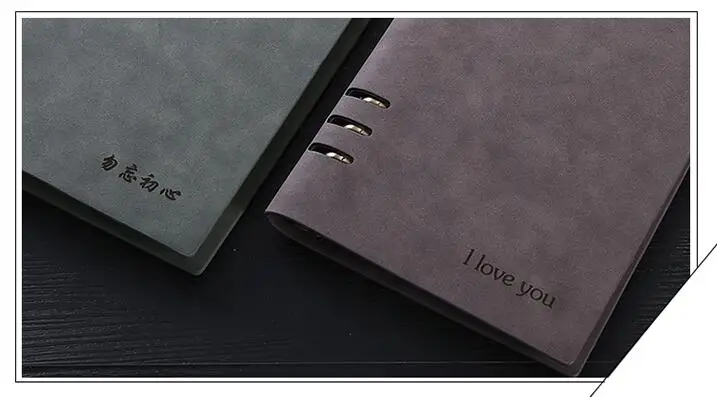 Free Logo name Customized PU Matte Cover A5 Notebook Loose leaf Diary Spiral Memo Planner Office Leather 6 Rings Box Gift | Канцтовары