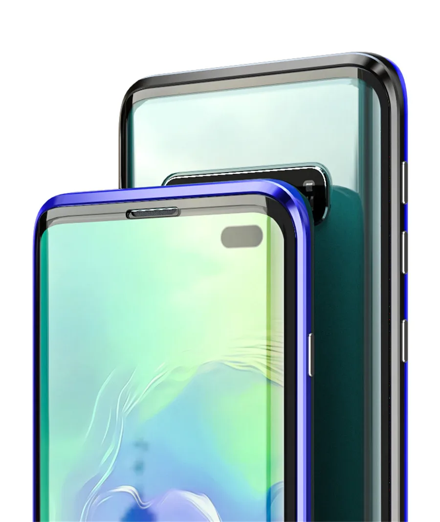 Встроенный магнитный адсорбционный металлический чехол для samsung S10 5G S9 S8 Plus S10e Note 9 8 переднее заднее стекло полная защита корпуса