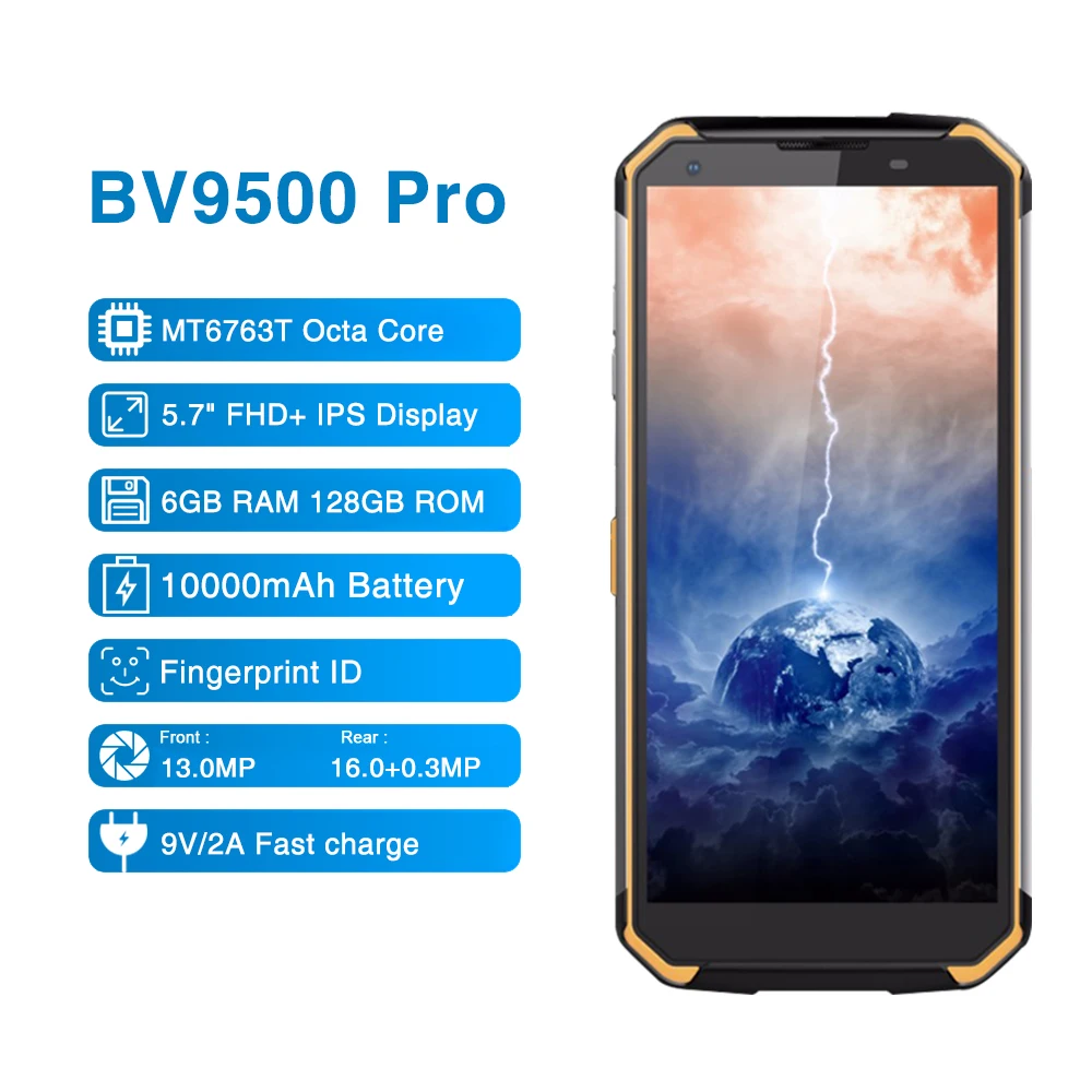 Blackview BV9500 Pro 10000 мАч водонепроницаемый мобильный телефон с IP68 Android 8 1 5 7 &quot18:9 6 ГБ + 128