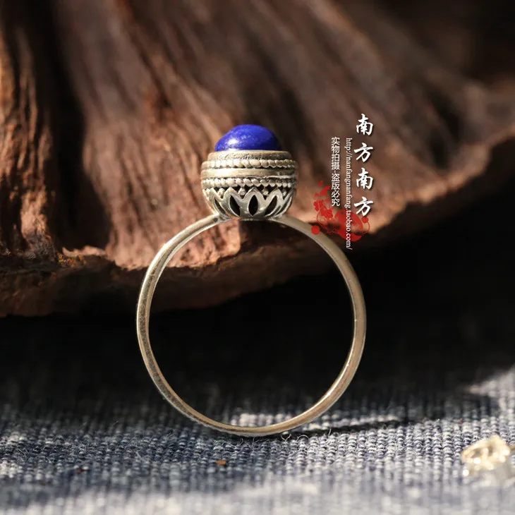 L &amp P тайское буддистское серебряное ювелирное изделие лазури ручной работы